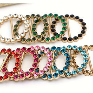 TEMU 옷 장식용 라인스톤 장식이 있는 골드 메탈 원형 벨트 버클 10개 팩