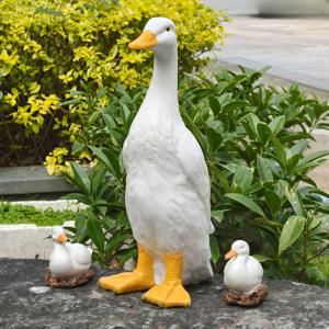 TEMU 엄마 오리와 아기 오리 두 마리가 함께하는 아름다운 오리 피규어 세트. 야외 정원 장식에 완벽하며 어버이날 및 부활절 기념 행사에 적합합니다.