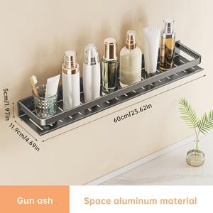 TEMU Musurjoy 공간 절약형 욕실 선반 1개 – 드릴 설치 불필요, 회색 고강도 직사각형 선반, 모던 스타일, 샤워방 칸막이 및 화장실 벽/타일에 적합, 다기능 수납 정리함, 욕실 추가 장식, 방 꾸미기