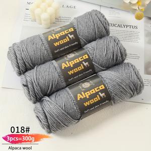 TEMU 300g 대용량 밸류팩 - 알파카 울 245 니들게이지 청키 원사, 남녀공용 멀티 컬러 가을/겨울 패션 원사, 핸드메이드 선물용 DIY 뜨개질 키트, 따뜻한 스웨터, 가디건, 코트, 스카프, 모자, 장갑, 바지, 무릎 보호대용, 3볼/팩, 알파카 울 95%, 폴리에스터 5%