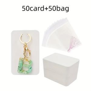 TEMU 100개 키체인 디스플레이 카드 세트 (50장 카드 + 50개 봉투 포함), 12 * 7.5cm 키체인 클립, 키체인 카드 및 주얼리 포장 제품 (브라운/화이트/블랙), DIY 비즈 주얼리, 주얼리 디스플레이 및 포장 제품, 보석 정리,공예 용품,휴대용 포장,깔끔한 ,재사용 가능한 가방,포장 솔루션,소규모 비즈니스 소유자,소매점