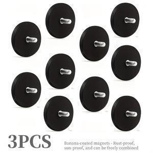 TEMU 램프 및 카메라 설치용 M6 나사산 볼트와 너트 포함 3/13 D43mm 코팅 자석, 긁힘 방지 및 블랙 자동차용 자석, 램프바 렌즈 카메라 공구에 적합
