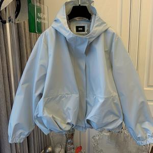 TEMU 여성 플라워 버드 밑단 재킷, 후드 가디건, 방풍 및 LL196