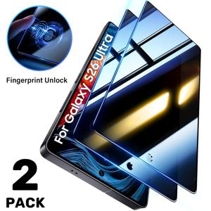 TEMU 삼성 갤럭시 S26 울트라용 프라이버시 화면 보호 필름 2개 팩, 사운드웨이브 기술 지문 방지 지원, 풀커버 강화유리, 갤럭시 S26+ 플러스/S26 호환, 케이스 친화적