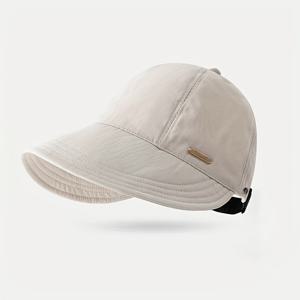 TEMU 여성용 경량 접이식 양산 모자-조절식 넓은 챙 자외선 차단 모자, 얼굴 보호, 10가지 상황에 적용 가능, 봄 여름 데일리 활용도 높은 패션 (라이스 화이트/블랙/화이트/그레이/브라운), 데일리 액세서리, 통기성 원단