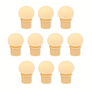 TEMU 10개 라운드 샤프 헤드 스펀지 헤드 교체용 네일 아트 젤 폴리쉬 컬러 그라데이션 브러시 글리터 파우더 도트 매니큐어 도구