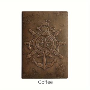 TEMU 1개 빈티지 엠보싱 가죽 소가죽 노트북 - A5 하드커버 여행 일기장 - 남녀 선물용 다이어리 및 메모장