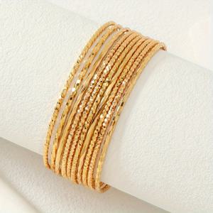 TEMU 10개 중동 웨딩 주얼리 얇은 쌓은 구리 팔찌 에티오피아 우아한 선물, 42.5그램