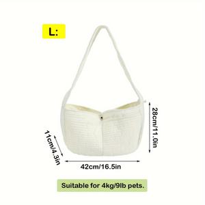 TEMU 휴대용 애완동물 슬링 캐리어 - 고양이 & 소형견용 휴대가 편리한 폴리에스테르 크로스바디 백, 베이지, 고양이 가방, 휴대용, 숄더백, 베이지