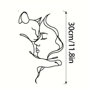 TEMU 우아한 고양이와 여성 메탈 벽 장식: 고양이를 사랑하는 분들을 위한 이상적인 선물, 홈 인테리어 강화 및 새 집 개장, 할로윈 축하용