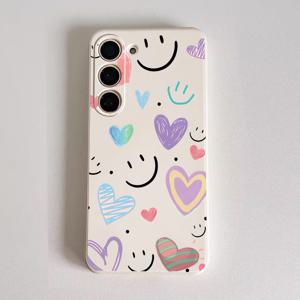 TEMU 휴대폰 케이스 - 컬러풀 하트 웃는 얼굴 올인클루시브 보호 휴대폰 케이스, 삼성 갤럭시 S25/S25 플러스/S25 울트라/S24/S24 플러스/S24 울트라/S23/S23+/S23 FE/S23 울트라/S22/S22+/S22 울트라/S21/S21+/S21 울트라/S21 Fe/A71/A72/A73/A56/A5용