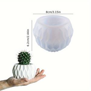 TEMU 레진 캐스팅 몰드 다면체 화분 보관 상자 양초 컵 홈 데스크탑 녹색 식물 분위기 장식 축제 기념 선물 레진 석고 수공예 선물 실리콘 몰드