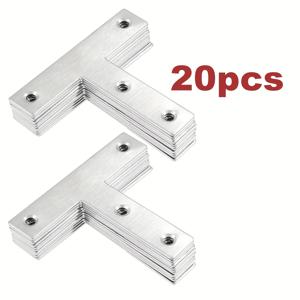 TEMU 10개/20개 스테인리스 스틸 T자형 앵글 브래킷 - 내구성 있는 산업용 하드웨어 패스너. 스틸 플랫 코너 브래킷, 코너 브레이스, 조인팅 플레이트, 목재 가구, 캐비닛, 창문, 책상용 수리 플레이트. 아버지 또는 남편을 위한 이상적인 선물