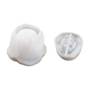 TEMU 2개/세트 장미 꽃 플라스터 실리콘 몰드, 꽃 에폭시 레진 실리콘 몰드, 촛대 레진 몰드, 뚜껑이 있는 주얼리 용기 몰드, 향기로운 양초 제작을 위한 에폭시 주입 몰드, 에폭시 레진, 플라스터, 콘크리트 공예에 적합