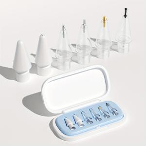 TEMU Apple Pencil 팁 교체용, iPad Pencil 2세대 교체용, iPad Pro Pencil 1/Pro 메탈 내마모성 미끄럼 방지 다мп링 미끄럼 방지 투명 변환 팁