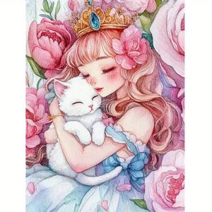 TEMU 캐릭터 디자인의 30*40Cm/11.8*15.8In 페인팅 키트. 모든 도구, 오일 캔버스 포함. 침실 및 거실 장식에 적합. 이 5D 풀 드릴 라운드 아트는 성인 초보자에게 완벽하며 선물용으로 좋습니다.