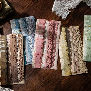 TEMU 스티커 6봉지, 레인 다이 피날레 챕터 시리즈 레ース 트림 롱 스트립 스티커, 핸드메이드 DIY 콜라주 장식용지, 스크랩북 액세서리, 노트북 스티커. 다양한 상황에 적합: 휴대폰 케이스 및 물병 스티커, 사진 앨범, 다이어리 및 노트북 장식 액세서리, 쓰레기 다이어리 스티커, 미술 공예 장식 스티커, 스크랩북 스티커, 신학기 준비