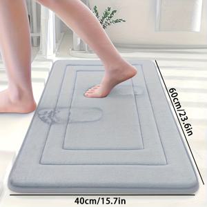 TEMU 미끄럼 방지 산호 양털 욕실 매트 - 부드럽고 세탁 가능하며 내구성이 뛰어나며 안전하고 편안함을 위한 PVC 뒷면 처리, 회색, 흰색, 검정색, 남색, 베이지색으로 제공, 욕실 매트 장식 아버지의 날 어머니의 날 선물 크리스마스 할로윈 PVC 러그