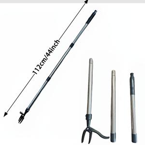 TEMU 긴 손잡이 4갈래 수풀제초기 - 내구성 있는 스테인리스 스틸, 쉬운 제초를 위한 인체공학적 그립, 몸 굽히거나 무릎 꿇을 필요 없음, 정원용 제초 도구 | 인체공학적 손잡이 | 견고한 구조, 잡초 제거기