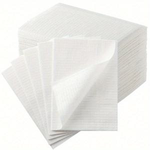 TEMU 일회용 네일 아트 테이블 커버, 15개 또는 50개 팩으로 제공, 3단 구조 및 접이식 디자인 특징. 이 방수 매트는 매니큐어 아트, 치과, 타투 샵 및 네일 살롱에 적합하며, 크기는 13인치 x 18인치입니다.