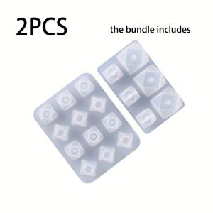 TEMU 2pcs 드롭 비즈 몰드, 다면체 아크 비즈 걸이 비즈 실리콘 몰드, 공예, 손수건 선물, 레진 캐스팅 몰드에 적합, 레진 액체 몰드 쉽게 분출 및 청소, 에폭시 레진 실리콘 몰드