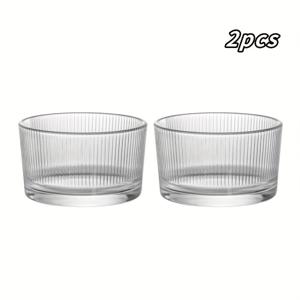 TEMU 2/4/6/8/12개 투명 유리 그릇 - 디저트, 소스, , 파티용 클리어 식기 - 홈, 레스토랑 또는 선물용 우아한 테이블웨어 - 내구성 강화 유리 제작, 음식 접시, 모던 디자인, 미니멀 스타일, 튼튼한 구조, 푸드