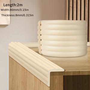 TEMU 1롤 2m 코너 보호대, NBR 소재, 스티커 없음, 테이블 및 창문용 부드러운 에지 가드 - 홈용 충돌 방지 스트립, 소파 테이블, 계단 보호, 가구 모서리 보호, 무접착식 안전 커버