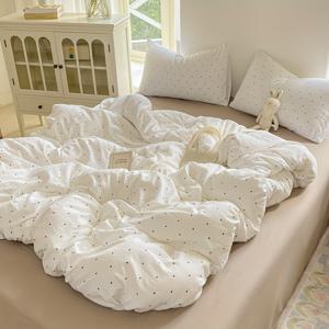 TEMU 3피스 신선하고 심플한 이불 커버 세트, AA 양면 디자인, 리버서블, 부드럽고 편안함, 침실, 게스트룸, 기숙사용, 1*이불 커버 + 2*베개커버, 충전재 없음