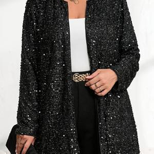 TEMU 플러스 사이즈 여성 패션 오픈 프론트 루즈핏 가디건 재킷