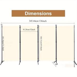 TEMU 방 분리대, 4단 방 파티션 및 접이식 사생활 보호 스크린, 휴대용 방 분리대, 독립형 벽 파티션, 사무실, 침실 및 병원에 적합|가벽파티션