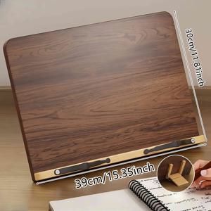 TEMU 전문가용 대형 나무 독서대 - 8단계 조절 가능 인체공학적 디자인 | 책, 요리책, 노트북, 태블릿, Kindle를 위한 접이식 홀더 (데스크탑 및 주방용)