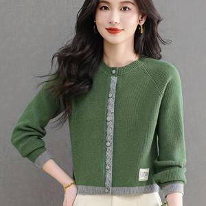 TEMU 클래식 엘레강스 스타일 여성 가디건, 초가을 신상, 스타일리시 하이웨이스트 스웨터 가디건, 스커트와 매치하기 좋은 아우터웨어, 가을 겨울 탑