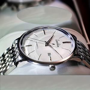 TEMU 2025년 신상 초박형 남성용 시계, 야광, 대형 다이얼, 패셔너블하고 스타일리시한 고급 비즈니스 남성용 시계, 풀오토매틱 기계식 시계, 달력 기능, 스테인리스 스틸, 디자인 스타일, 럭셔리 선물, 아버지의 날 선물, 발렌타인데이 선물