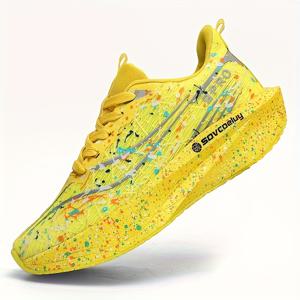 TEMU 프로페셔널 마라톤 러닝화 - 카본 플레이트 기술, 초경량 쿠션 운동화, 미끄럼 방지 TPU/고무 밑창, 통기성 화이트-퍼플 그라데이션 디자인 - 마라톤, 헬스, 트레이닝용 - 남성, 여성, 청소년 - 사계절 성능