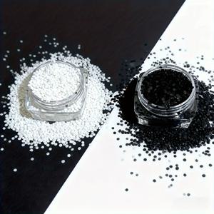 TEMU 2개입 1mm 미니 흑백 폴카 도트 네일 글리터 스팽글, Y2K 활용도 높은 블랙 글리터, DIY 네일 아트 디자인용, 장식 액세서리, 네일 스티커, 한국 스타일 네일, 크리스마스 네일 디자인, 휴대폰 케이스 장식, 레진 드롭, 귀엽고 산뜻한 장식