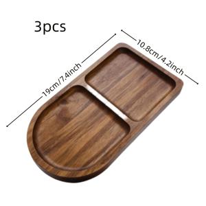 TEMU 3개 나무 트레이 - 타원형 나무 서빙 플래터, 주방 조리대, 커피 테이블 센터피스, 양초 및 장식품에 적합 - 천연 나무 재질 - 디저트 접시, 홈 데코 트레이, 커피 테이블 트레이, 고품질 홈 데코 트레이