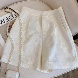 TEMU 타겟 ZD1113071 여성용 럭셔리 캐주얼 플로럴 자카드 와이드 레그 반바지