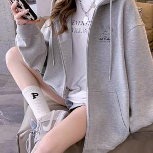 TEMU 여성 가을 겨울 캐주얼 루즈핏 후드 기모 점퍼