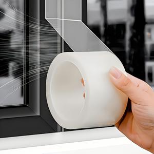 TEMU 투명 창문 방풍 실링 테이프, 2인치 X 65피트, 투명 틈새 방지 창문 실링 테이프, 틈새에서 바람을 막음, 창문 및 에어컨에 적합 - 에어컨용 단열 테이프