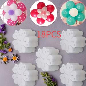 TEMU 꽃무늬 풍선 클립 18개 세트, 새해, 춘절, 부활절, 파티, 결혼식, 생일, 크리스마스, 할로윈 장식, 배경 장식, DIY 풍선 액세서리, 할로윈 장식, 크리스마스 장식, 휴일 선물용으로 이상적