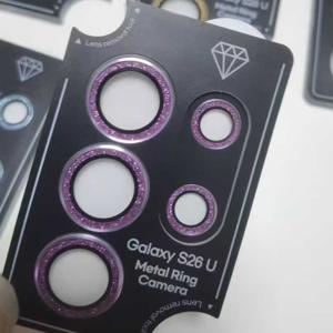 TEMU 갤럭시 S26 울트라/S26 플러스/S26용 글리터 메탈 카메라 렌즈 보호기 1세트. 강화 금속 링, 탈착식 보호 렌즈, 눈부심 방지 커버, 트렌디한 디자인, 견고한 보호 케이스가 특징입니다.