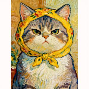 TEMU 헤드스카프 고양이 페인팅 키트 동물 시리즈 수제 퍼즐 아트 페인팅 학생 수제 선물 성인 수제 페인팅 세트