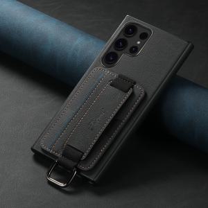 TEMU 휴대폰 케이스 - 고급 인조 가죽 손목 밴드 카드 홀더 휴대폰 케이스 (삼성 갤럭시 S26 울트라 S25 플러스 S24 S23 S22 노트 20)