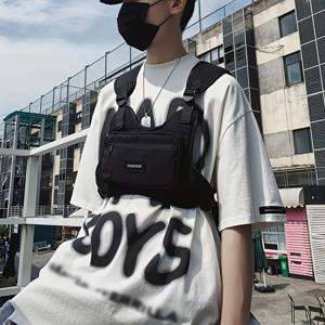 TEMU 1개 스트리트웨어 트렌디 남녀 공용 가슴 가방 허리 가방 기능성 도킹 배그 패션 조끼 커플 러닝 스포츠 가방 스트리트 외출 가슴 가방 허리 가방 야외 러닝 허리 가방 경량 외출 가슴 가방 피트니스 가슴 가방