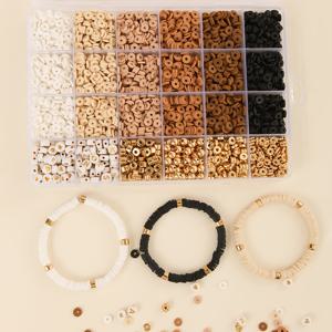 TEMU 2600개 보호 시크 폴리머 클레이 비즈 키트, 알파벳 스페이서 포함 24가지 스타일, DIY 팔찌 & 주얼리 만들기용 - 패셔너블 크래프트 세트, 스타일, 주얼리 세트