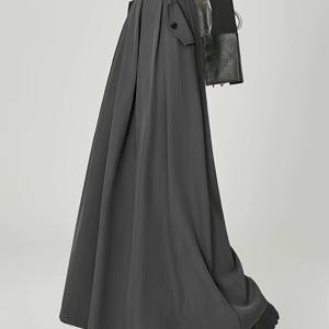 TEMU 나이트 문 울프, 우아한 빈티지 하이웨이스트 스커트 신상품, 벨트 없는 다용도 여성용 롱 드레스