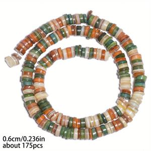 TEMU 2D 플랫, 4/6mm 천연 노랑 그린 플랫 론델 비즈, 우아한 루스 스페이스드 비즈, DIY 정교한 팔찌, 목걸이, 주얼리 제작 소품