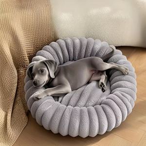 TEMU 가을 겨울용 롱 플러시 강아지 침대, 소형·중형·대형 강아지 깊은 수면 펫 매트리스, 도넛 매트리스 고양이 크리스마스 선물