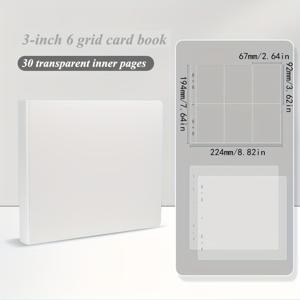 TEMU 5개 또는 6개의 포켓이 있는 3인치 플라스틱 카드 홀더 - 사진 정리를 위한 내구성 있는 직사각형 사진 앨범, 화이트