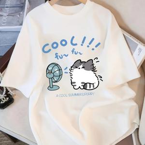 TEMU 어린이 여름 만화 티셔츠 - 멋지다! 재미있어! 개 디자인, 남아 및 여아용 루즈핏 반팔 티, 캐주얼 크루 넥 탑, 장난기 있는 그래픽, 세탁기 사용 가능, 어린이를 위한 편안한 옷